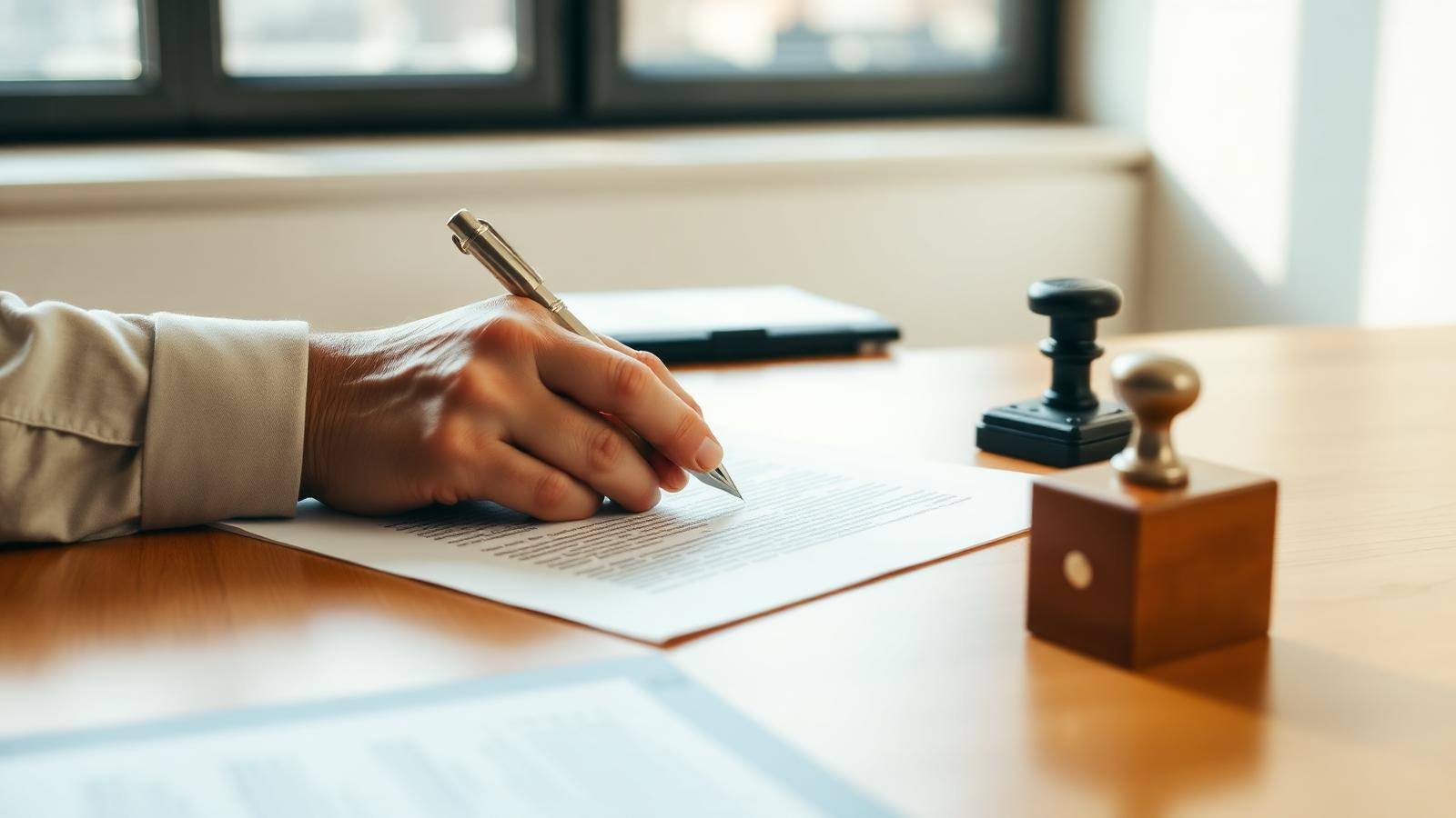 Unterschrift unter einer Vollmacht im deutschen Mittelstand