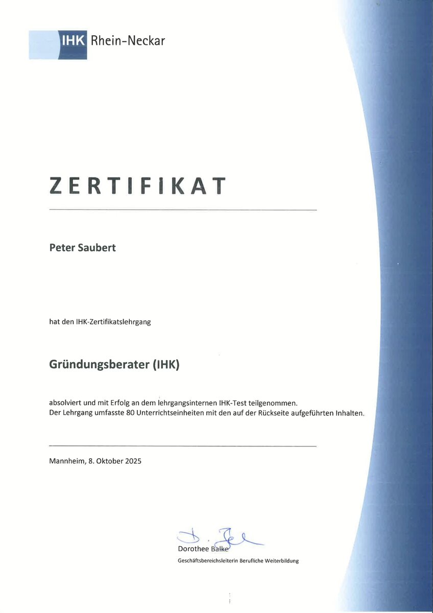IHK-zertifizierter Gründungsberater