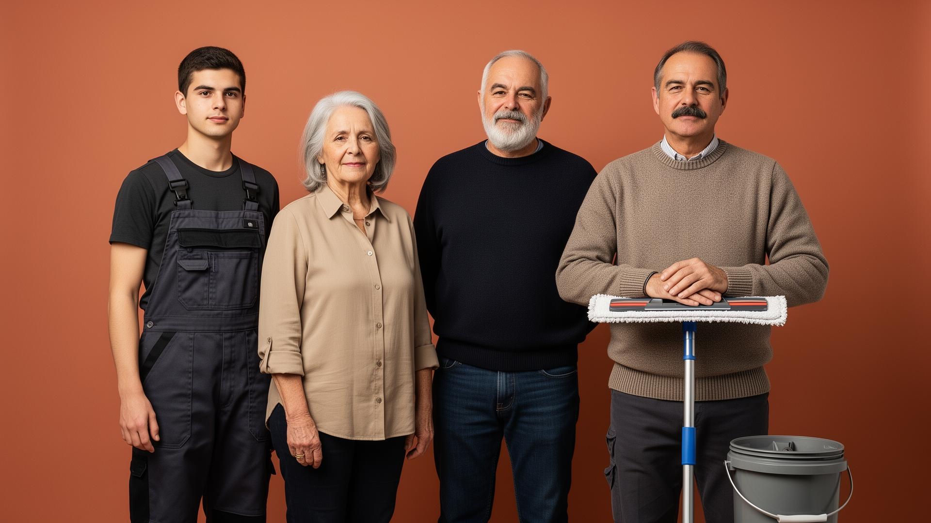 Vier Gründerinnen und Gründer mit unterschiedlichen Motivationen – jeder baut ein Reinigungsunternehmen um die eigene Lebenssituation herum.
